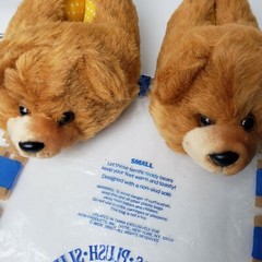 Vintage teddy bear slippers