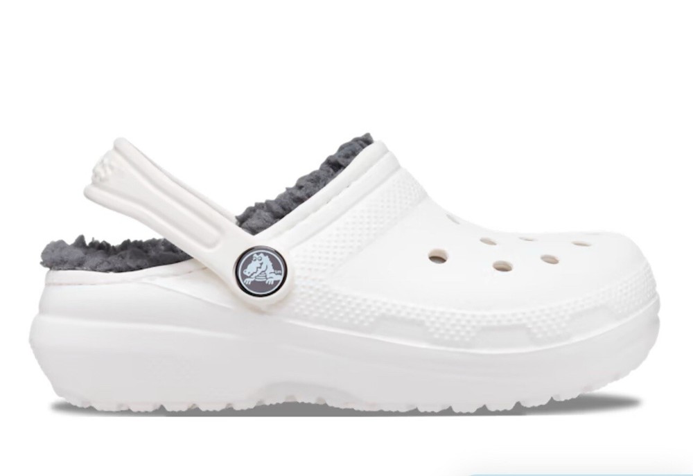 Crocs Classic Lined Clog | Kids‘ Slippers, White, 12 Little Kid|BRAND NEW