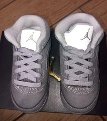 Jordan 5 Retro (TD) LT Graphite/White-Wolf Grey 440890-002 Size 8c