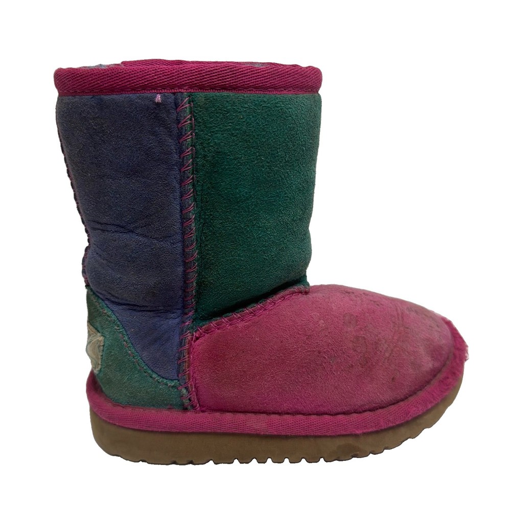 UGG Boots Toddlers US 7 / EU 23.5 Baby Kids Suede Multicolor Pink Blue Green