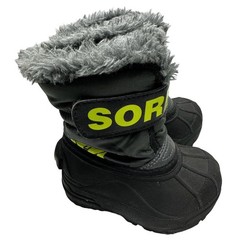 Sorel Snow Commander Winter Boots Kids Childs Sz 6 Gray Waterproof NV1877-028
