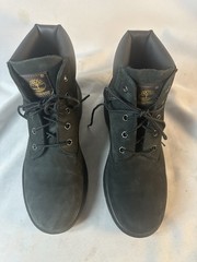 Timberland 6″ Premium Waterproof Boot Black Nubuck Boys Sz 5.5 Womens Sz 7