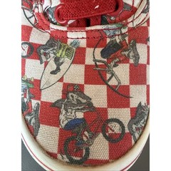 Vans Atwood Red Sharks on Bikes printed canvas slip on sneakers Kids 2 Shoes
