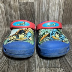 Crocs Superman Blue Red Rubber Clogs Slip On Shoes Little Kids Size 1