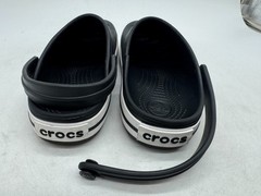 DAMAGED Crocs Crocband Clogs Kids Black Rubber Slip-On Lightweight Casual – J6
