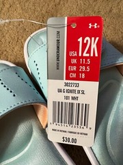 Under Armour Ignite IX Grade School Kids‘ Slide Sandals Size 12K or 13K Silver