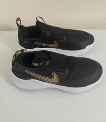 Nike Flex Runner 3(GS) Shoes Boys Black / Gold Running Shoes Slip On Size 5Y