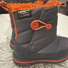 L.L. Bean Toddlers Primaloft Ultralight Winter Boots Lined Outdoor in Gray Sz 7T