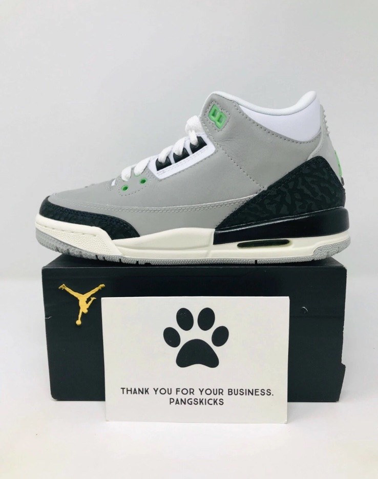 Nike Air Jordan 3 Retro ‚Chlorophyll‘ 398614-006 GS Size 7Y = Women’s 8.5