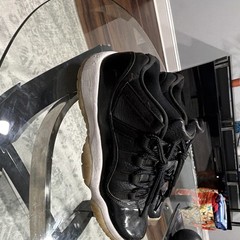 Jordan 11 Low Black White Leather Athletic Shoes 6.5Y Unisex Kids Air Jordan