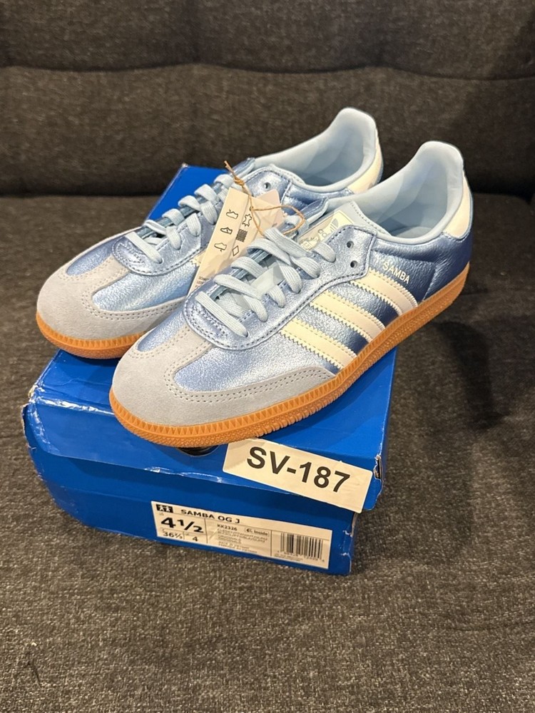Adidas Samba OG Junior Metallic Blue Sneakers KK2326 – 4.5Y