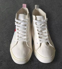 BT21 Groundup Sneakers Kids 8 Cream High Top Character Canvas Novelty