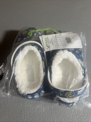 Crocs Classic Lined Hanukkah Clogs Size C 10 Blue Slip On Shoes 209327-90H New