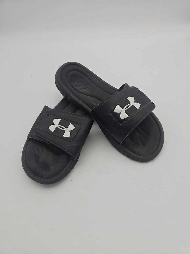 Under Armour Ignite7 Slides Mens 11 Black/White Logo Unisex Sandals