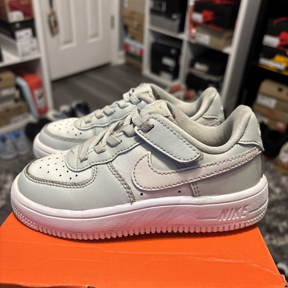Nike Air Force 1 Low Easy On Toddler (PS) 10.5c White Gray Fn0237-007 No Og Box