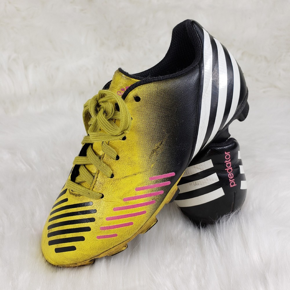 ADIDAS Predator Yellow Pink Soccer Cleats Youth Size 2