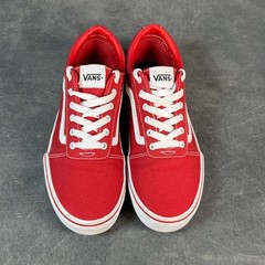Vans Ward Low Top Red White Checkerboard Kids Sneakers Shoes