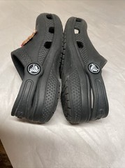 CLASSIC CROCS Child Size 8 Light Weight BLACK Active CLOGS Strap Shoes
