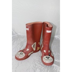Hunter Kids Red Fox Rain Boots Waterproof Rubber Wellies Orange UK 12 US 13 J714