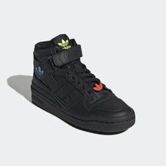 Adidas Forum Mid Triple Black Trefoil Pins Big Kid’s Athletic Shoes GY9237