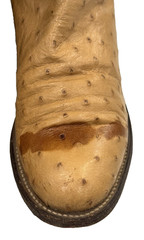 Men’s Justin Tan Ostrich Roper Boots SZ 6