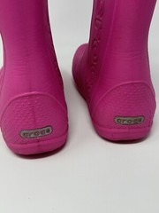 Crocs Handle It Rain Boots Hot Pink Size J3 Kids Youth Girls Waterproof Pull-On