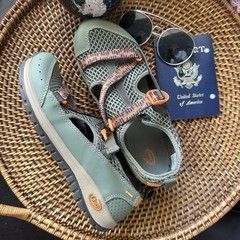 Chaco ODESSEY Close Toe Kids Green Mesh Water Hiking Sandal Shoe Size 5 New