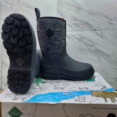 Muck Boots Kids Element Tall Black Heathered Rubber Neoprene Waterproof Size 3