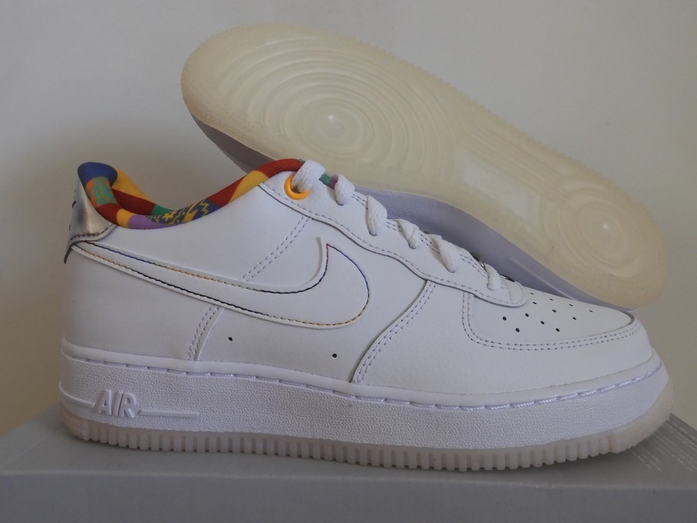 Nike Air Force 1 LV8 (GS) Print White-White-Multi Color Sz 6.5Y [FN8912-111]