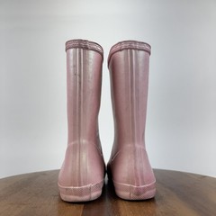 Big Kids Hunter First Classic Pink Pull On Tall Outdoor Rain Boots Size 1 Y GUC