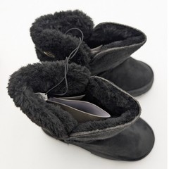 Bebe Bow Shaft Faux Shearling Lined Winter Boots Kids‘ Black Size US9 EU25