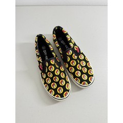 Buc-ees Beaver Logo Print Black Canvas Slip On Shoes Kids Size 4Y 6W
