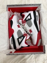 Size 6 – Jordan 4 Retro GS Fire Red, never worn, red/white/black, 6Y