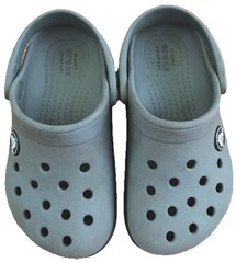 Crocs Iconic Comfort Slip On Back Strap Gray Blue White Sandal Kids Size C 8