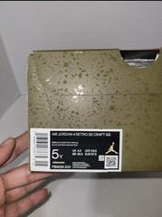 Nike Air Jordan 4 Retro Craft Medium Olive Pale Vanilla US 5Y Fb9928 200 With Bx