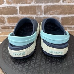 Crocs Crocband Classic Navy Light Blue Slip On Clogs Girls Youth Size 1Y