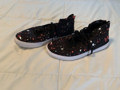 Under Armour Kickit 2 Paint Splatter Youth Athletic Shoes 4.5 Y Mid Black Pink