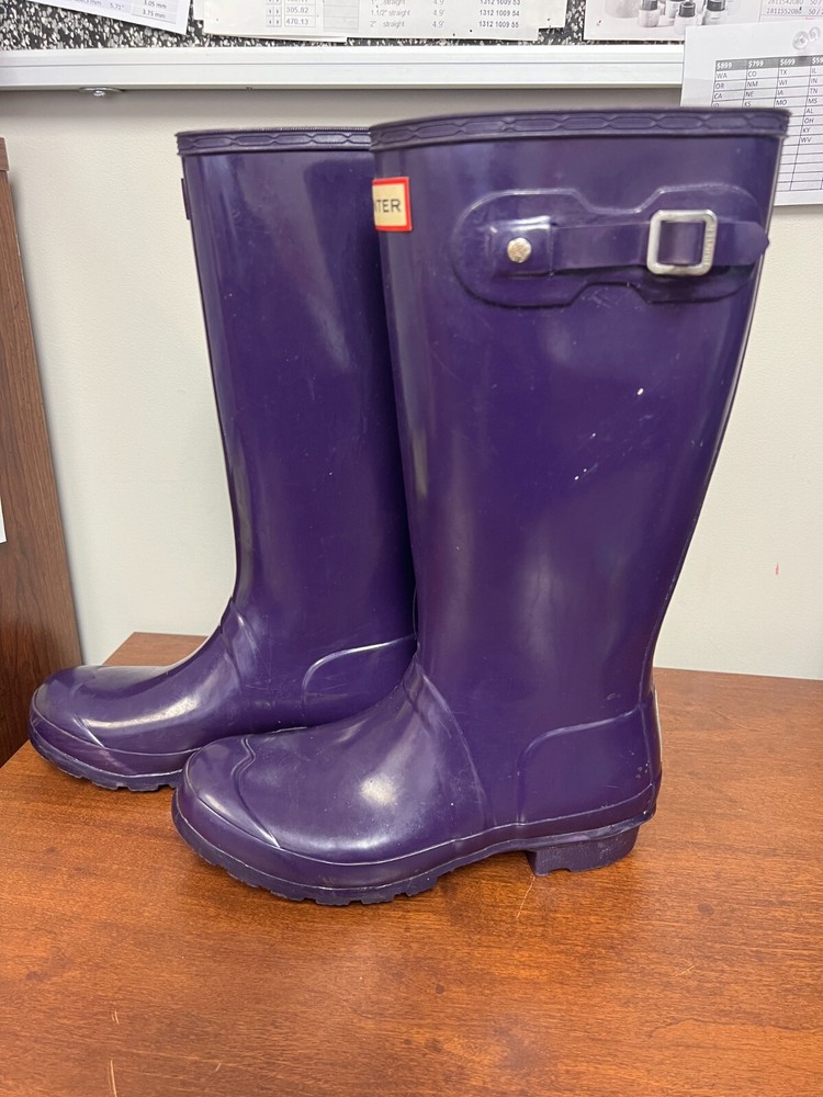 Kid’s Hunter Gloss Purple Rain Boots SIZE UK 4 US5B US6G EU 37