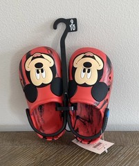 Disney Mickey Mouse Toddlers Red Clogs Slides Back Strap Shoes Unisex Size 9-10