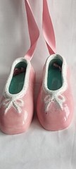 Vintage Ceramic Ballerina Pink Wall Hanging Slippers