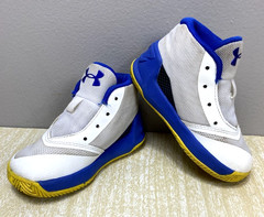 Under Armour Curry 3 Dub Nation White Blue Sneakers Kid’s Size 5K 1276276-102
