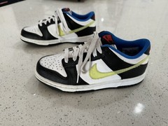 Nike Dunk Low Signal Blue Lemon Twist Black White Shoes DQ0977-100 Size 5Y