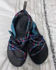 Chaco ZX1 Ecotread Teal Multicolor Performance Sandals Kids Size 5 J180264