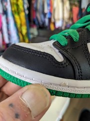 Air Jordan 1 Retro High OG Size 7C Green Black & White Basketball Dunks
