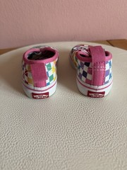 VANS Baby size 4 Multicolor Checkerboard Canvas Low Top Lace-Up Sneakers