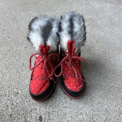 Designer Inspired D&G Junior Snow Boots Fur Lined Sz 29/30