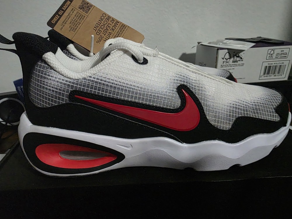 Nike Air Max Nova GS White University Red Black Unisex Kids US 4Y FN4446-100