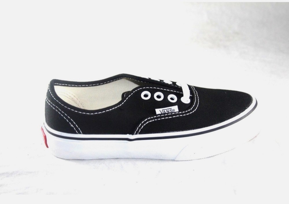 VANS CLASSIC AUTHENTIC CANVAS BLACK/WHITE CASUAL SHOE LITTLE KIDS SNEAKER Sz 13