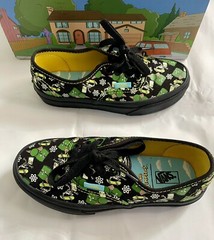 Vans The Simpsons Glow in Dark Bart Toddler Sz 1 Skateboard Skeleton Atom