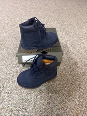 Timberland 6 Inch PREMIUM Boot BLUE Nubuck TB 03783A 484 Kids TD NEW Size 6